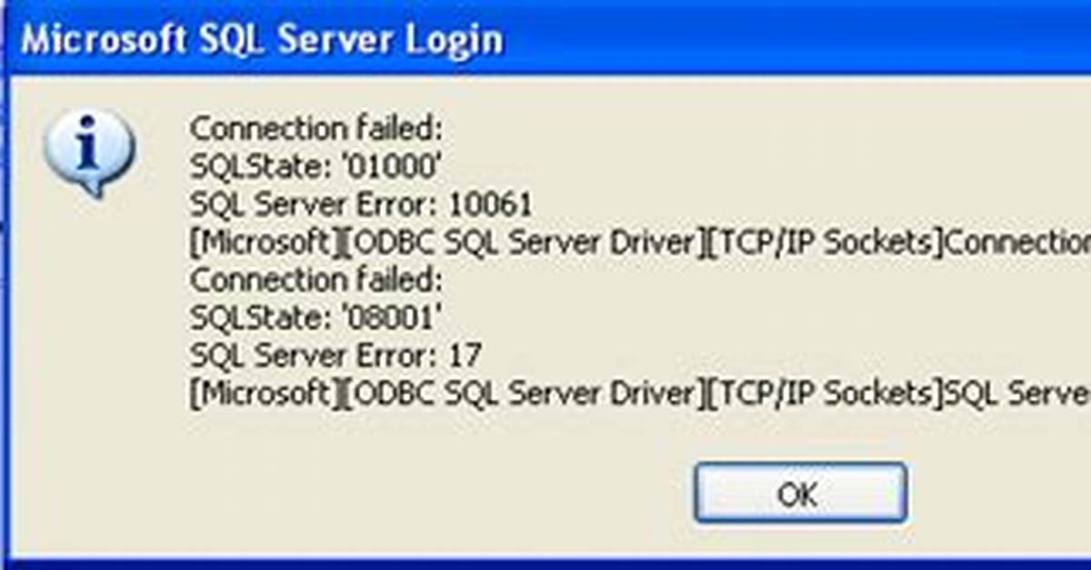 Connection Failed: Sqlstate: '01000' Sql Server Error: 10061 [Duplicate]
