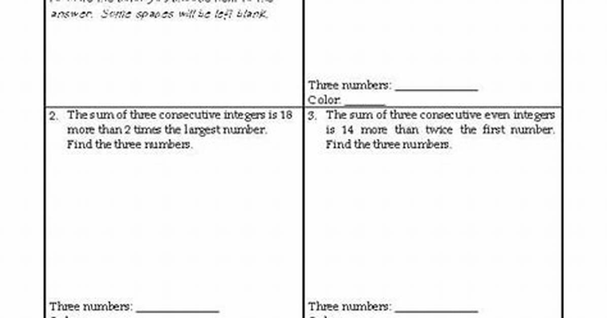 Consecutive Integer Word Problems Calculator
