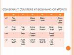 Consonant Clusters