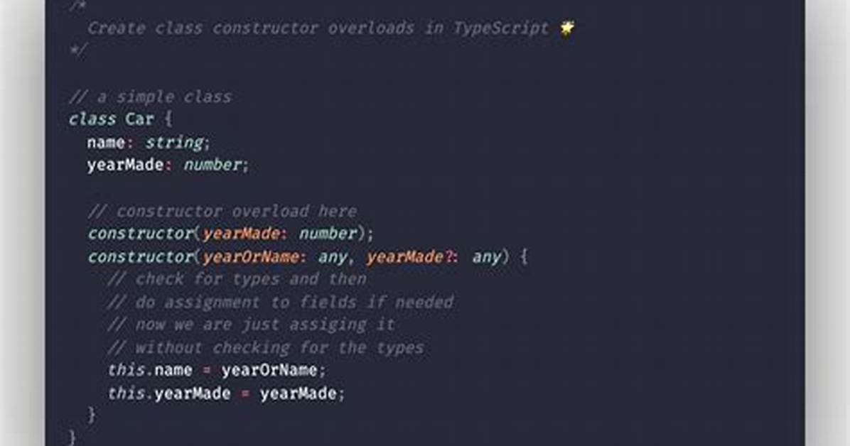 Constructor Overload in Typescript