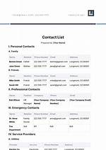 Contact List Template