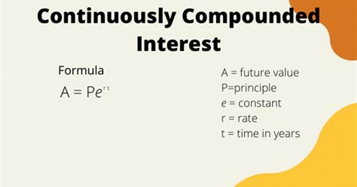 Continuously Compounded Interest Formula