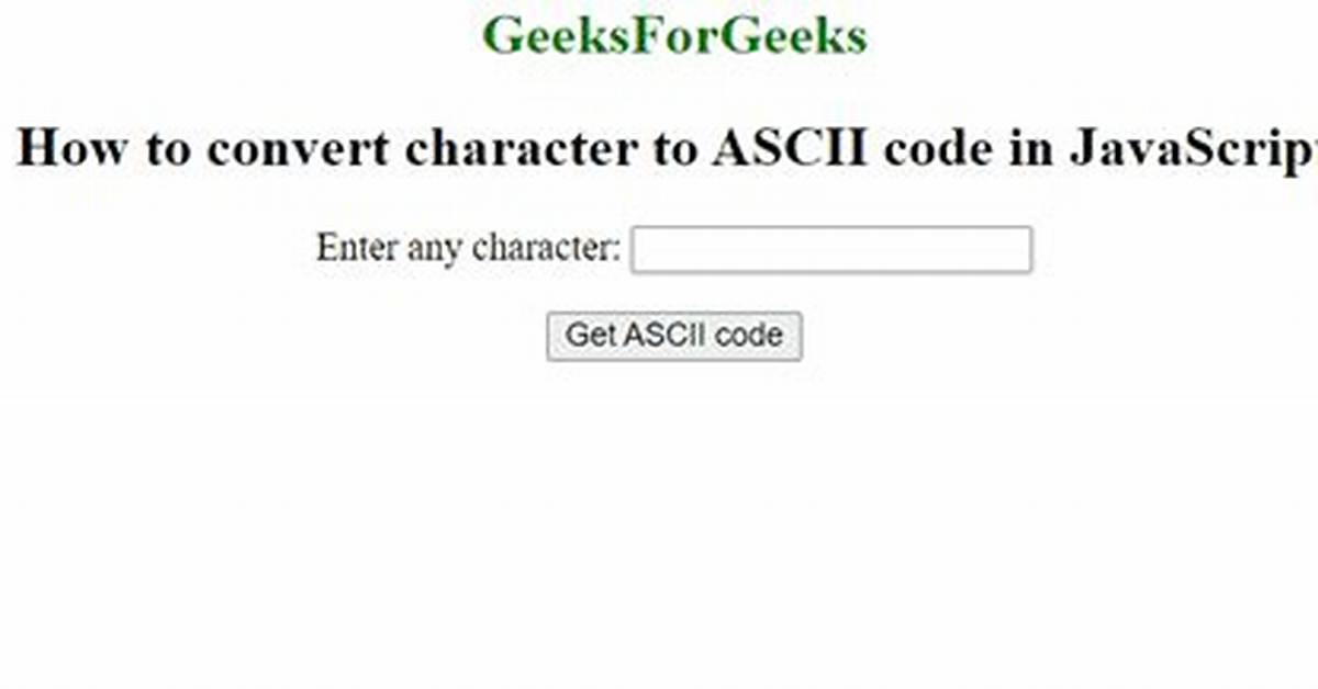 Convert Character to Ascii Code in Javascript