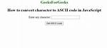 Convert Character to Ascii Code in Javascript