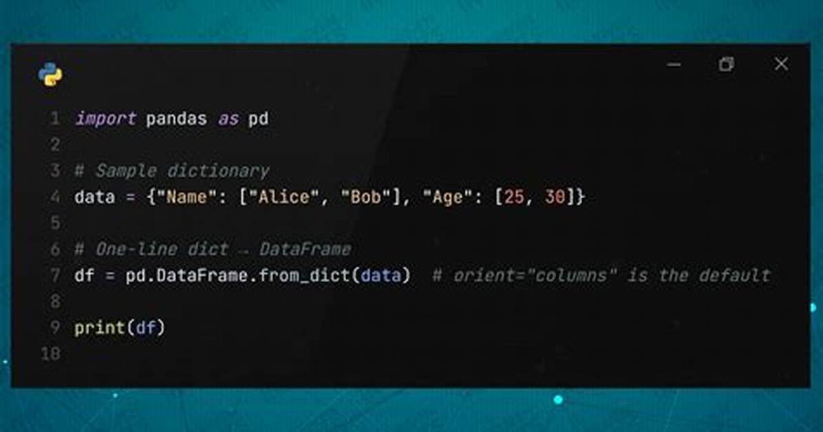 Convert Python Dict into a Dataframe