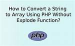 Convert String to Array in Without Using Split Function