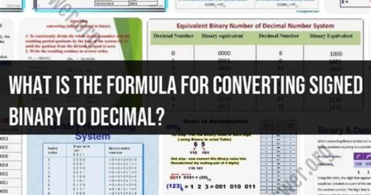 Converting Decimal to Signed Binary