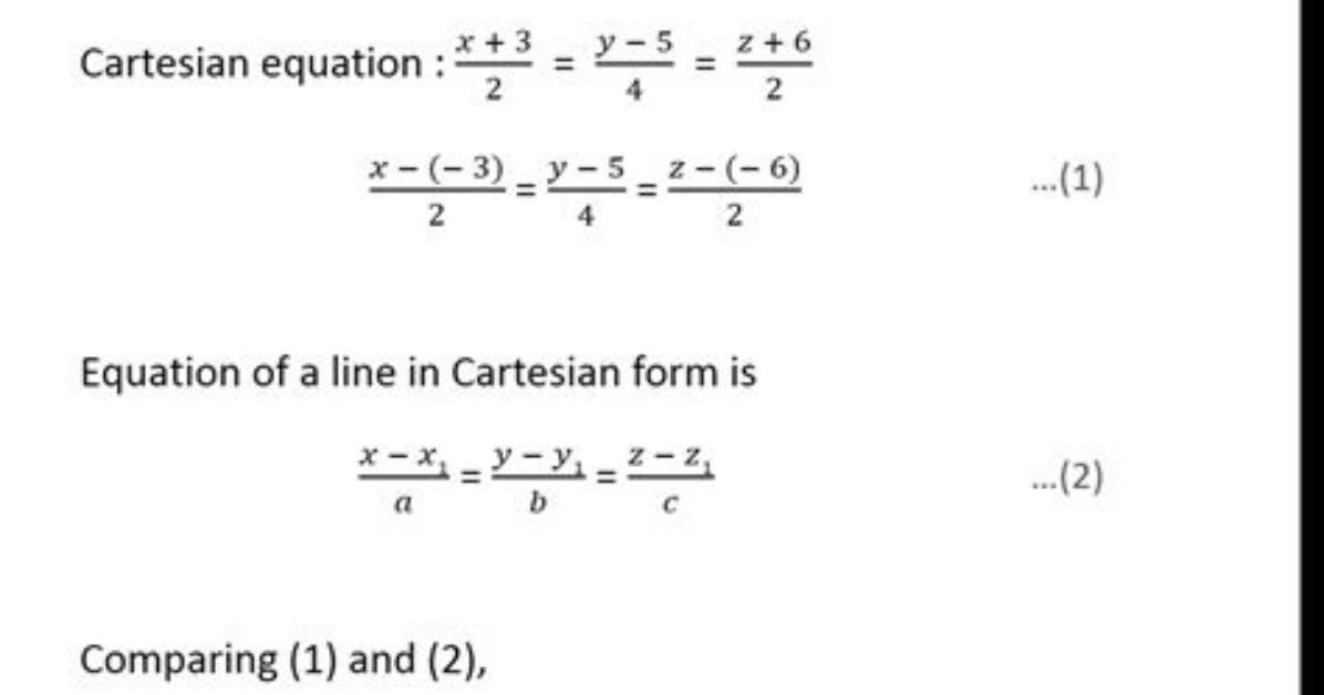 Converting from Cartesian to Vector Form