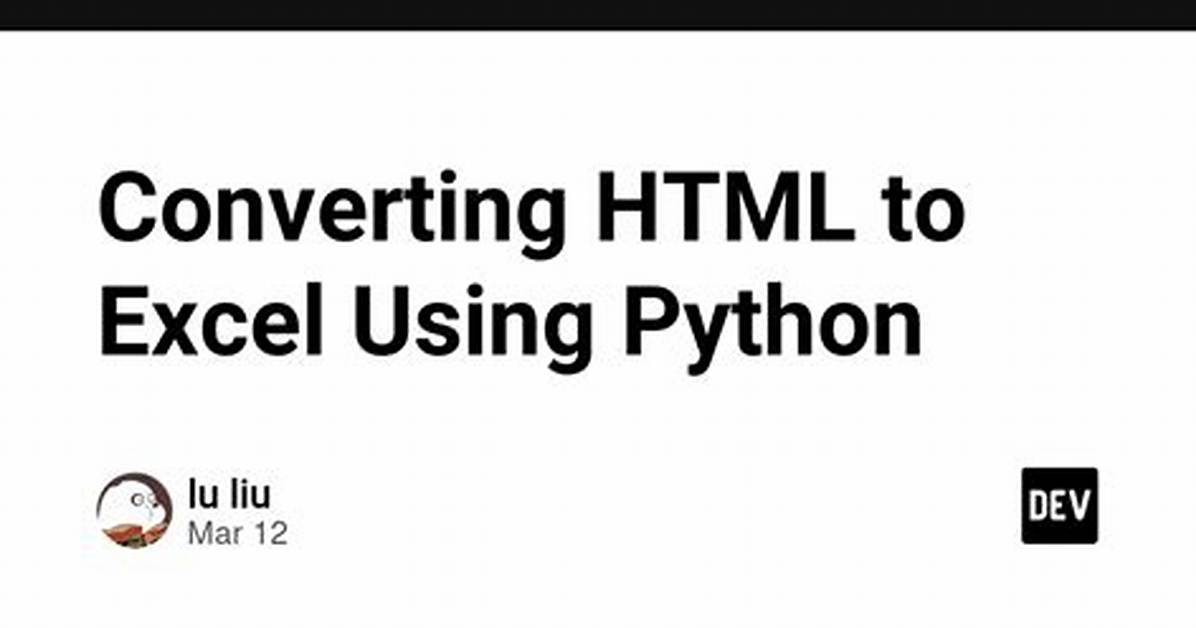 Converting Html to Excel? [Closed]