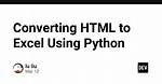 Converting Html to Excel? [Closed]