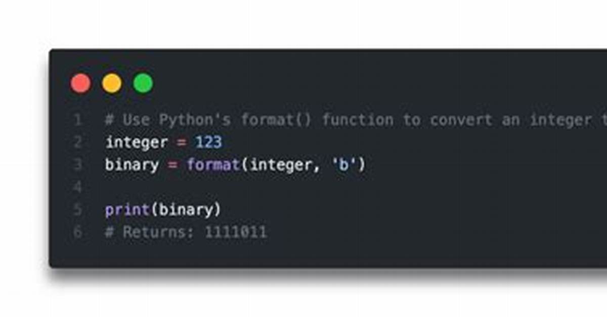 Converting Integer to Binary in Python