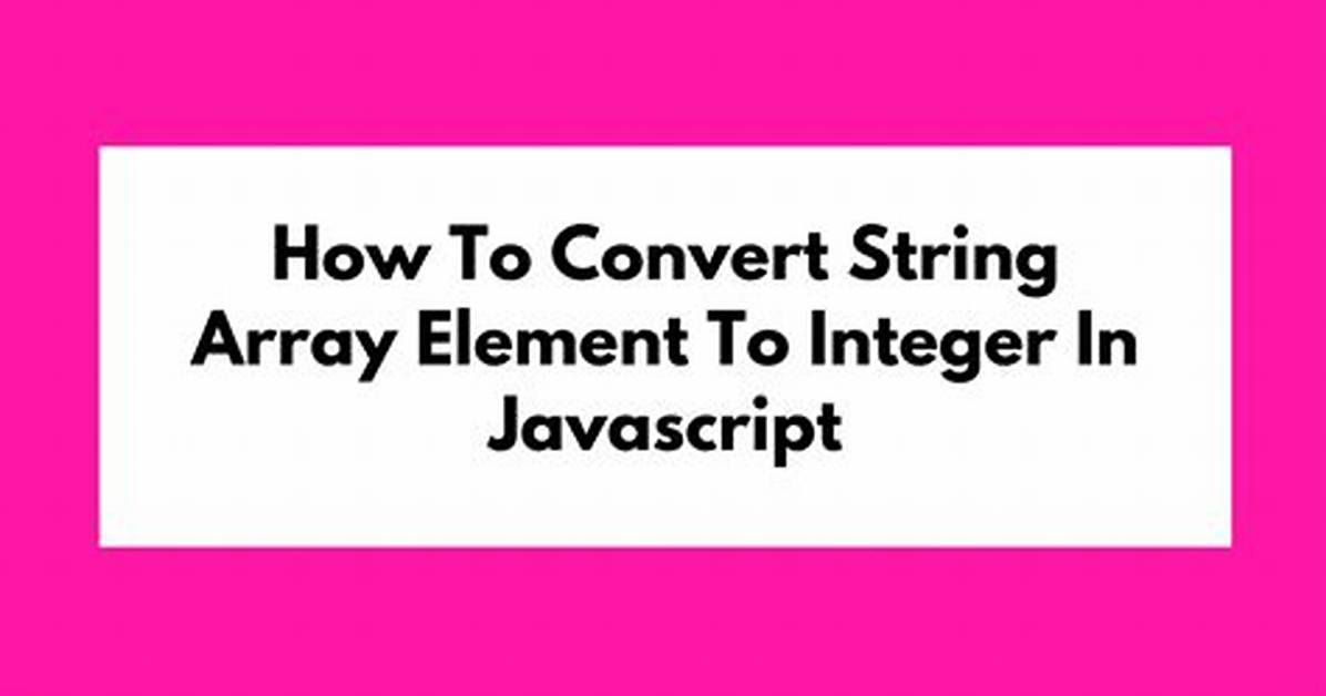 Converting String Array to an Integer Array
