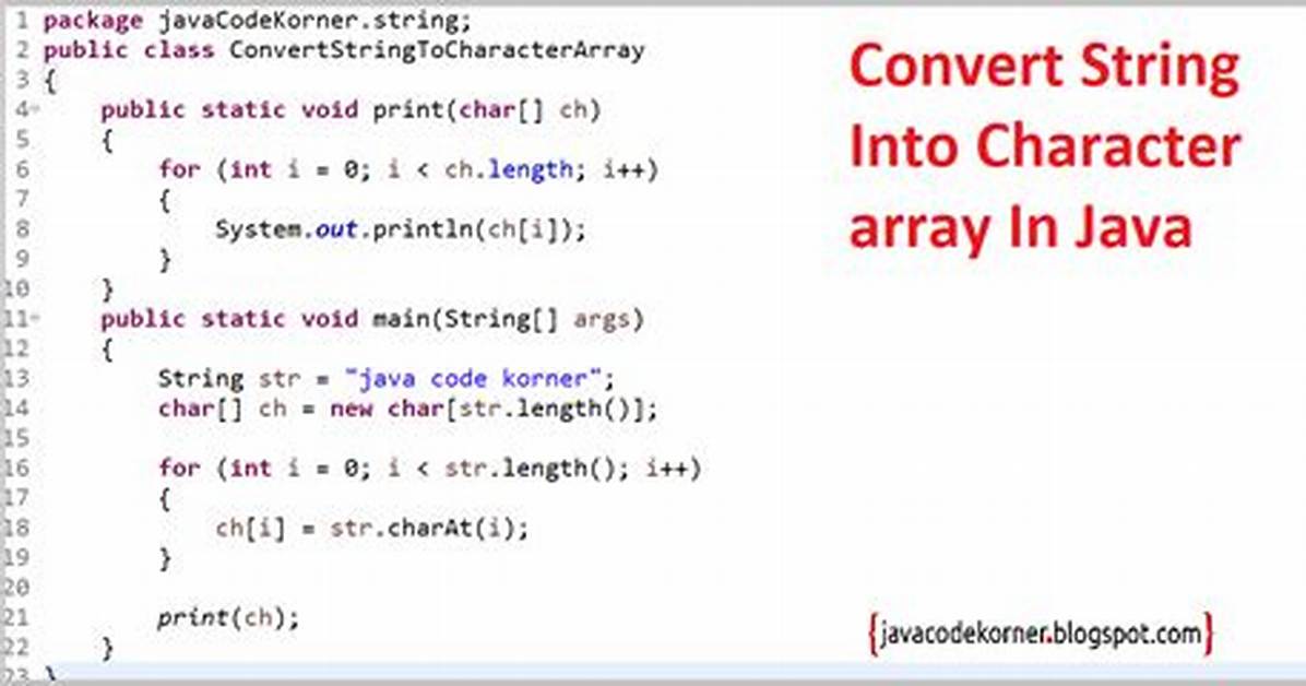 Converting String to "Character" Array in Java