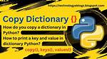 Copy a Dictionary into a New Variable Without Maintaining the Link with Previous One