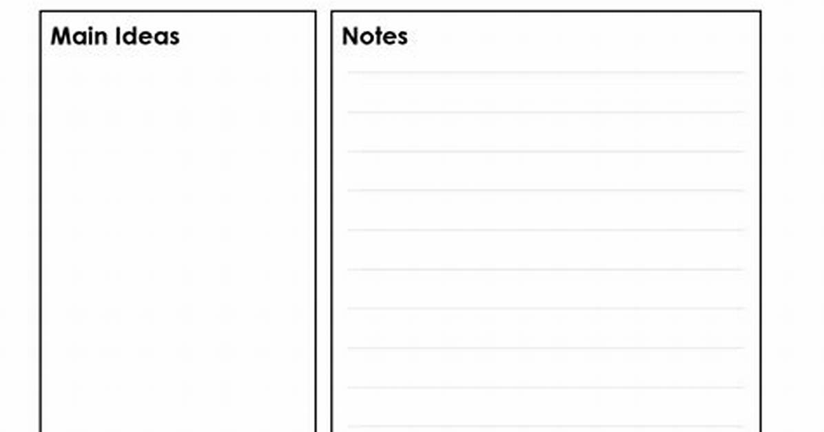 Cornell Notes Template