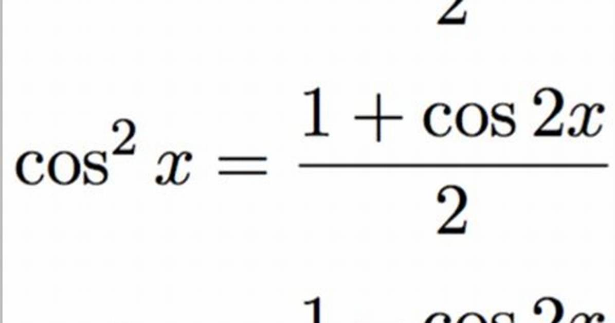Cos Squared Identity