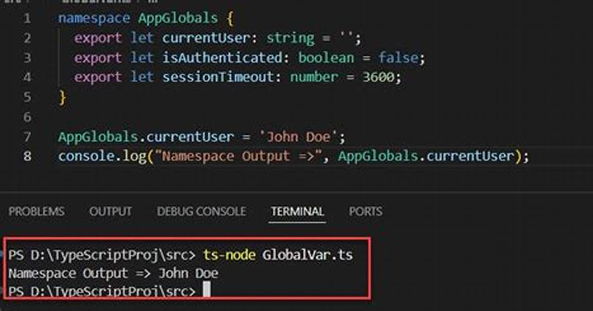 Create a Global Variable in Typescript