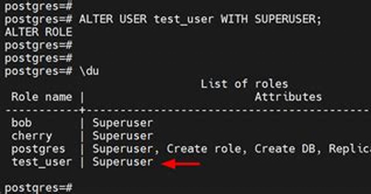 Create a Superuser in Postgres