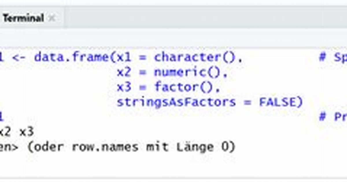 Create an Empty Data. Frame