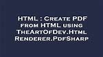 Create Pdf from Html Using Theartofdev. Htmlrenderer. Pdfsharp