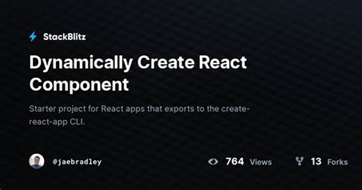 Create React Component Dynamically