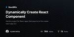 Create React Component Dynamically