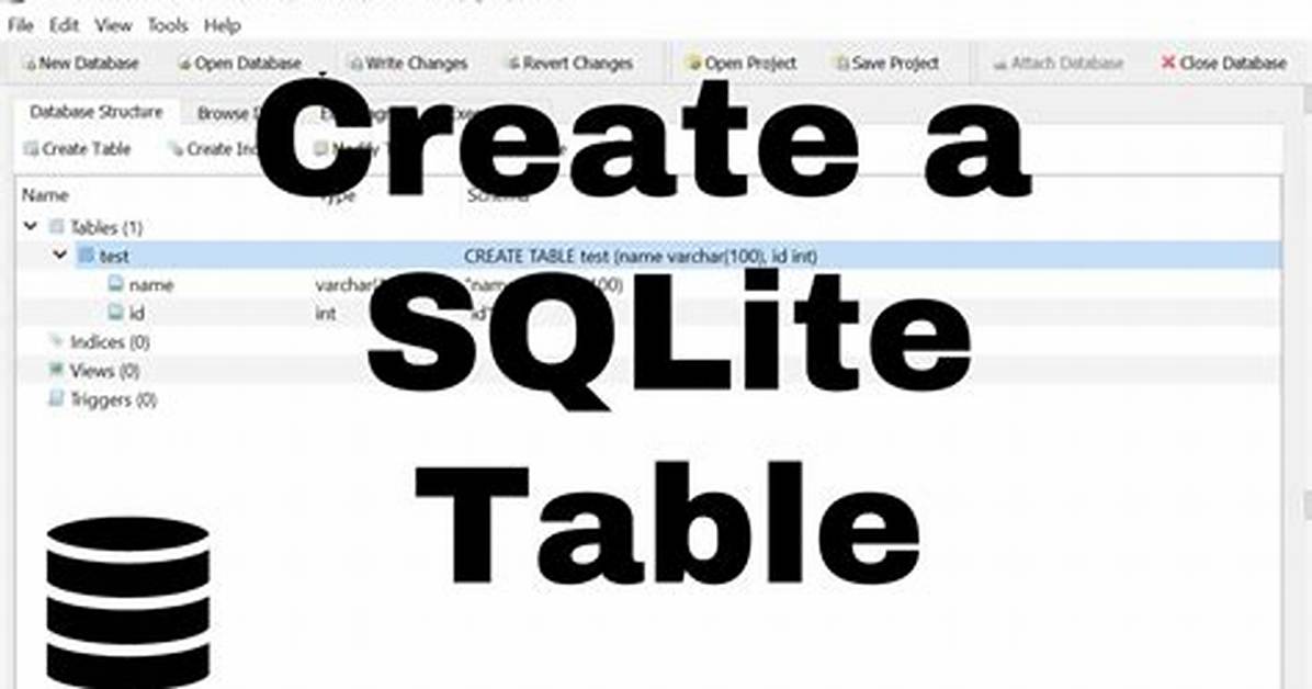 Create Sqlite Database and Table