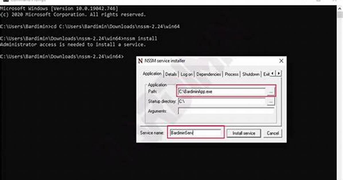 Create Windows Service from Executable
