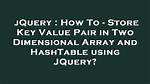 Creating a Key/Pair Object Using jQuery and Some Inputs