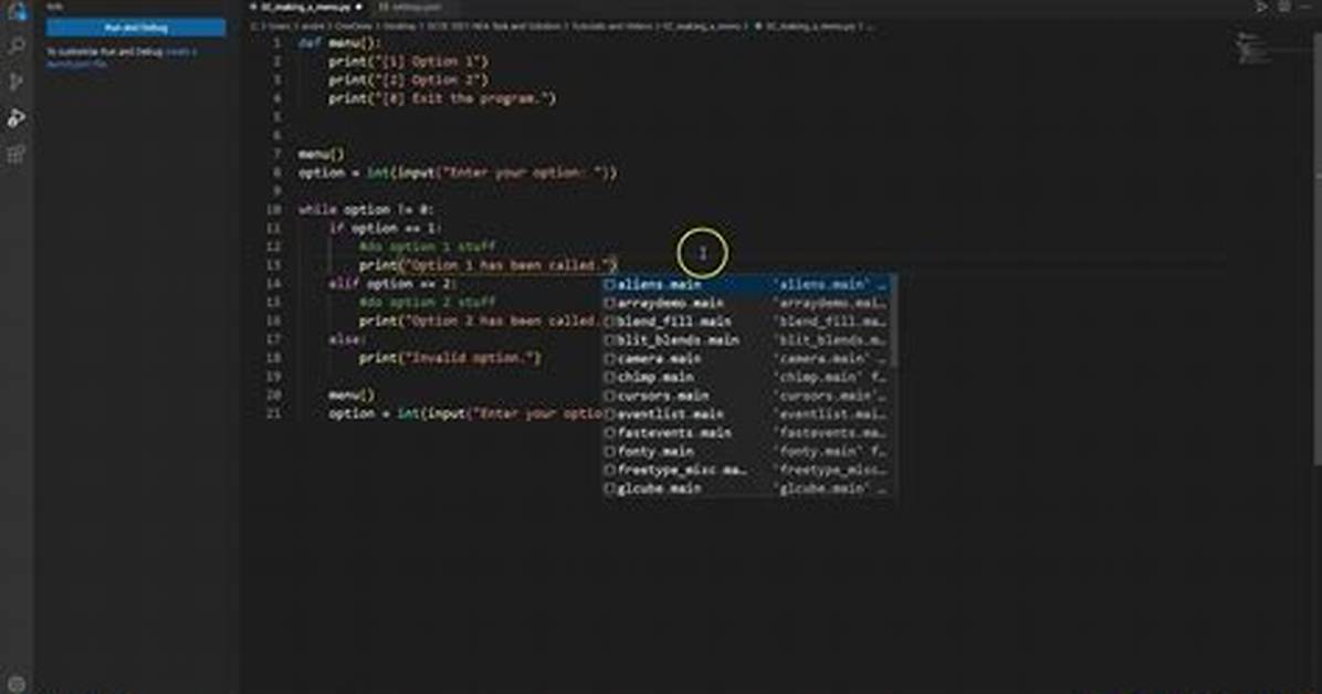 Creating a Menu in Python [Closed]