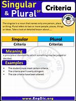 Criteria Singular