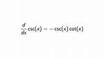 Csc Derivative