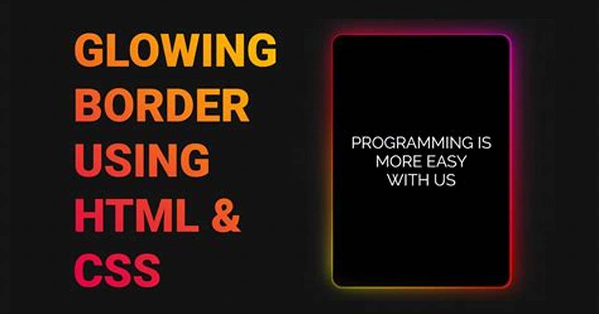 Css/Html: Create a Glowing Border Around an Input Field