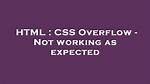 Css Overflow - Not Working as Expected