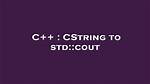 Cstring to Std: :Cout