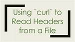 Curl Usage to Get Header