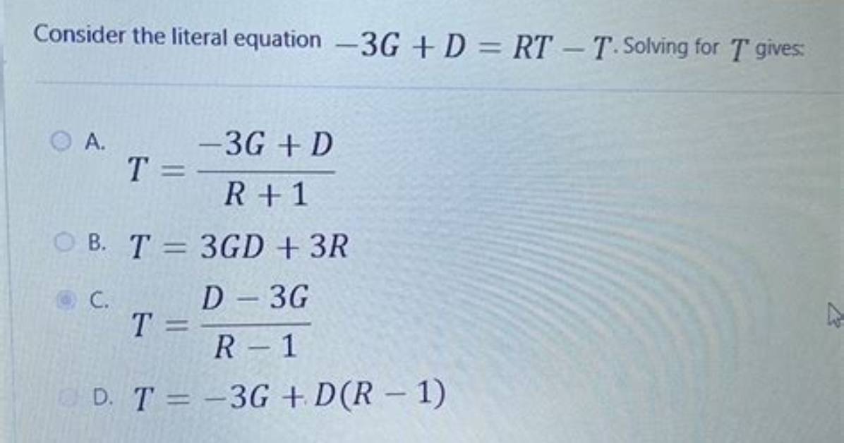 D=Rt for T