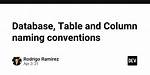 Database, Table and Column Naming Conventions? [Closed]
