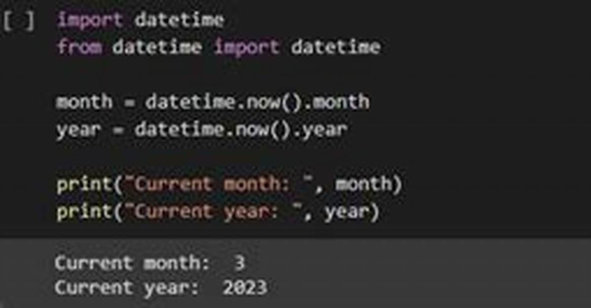 Datetime Current Year and Month in Python