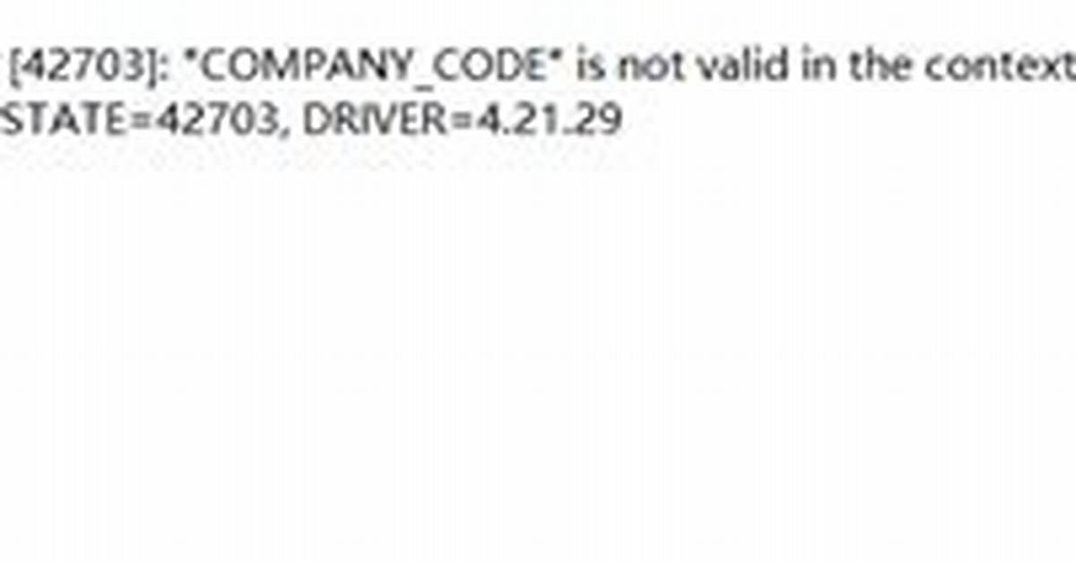 Db2 Sql Error: Sqlcode: -206, Sqlstate: 42703 [Closed]