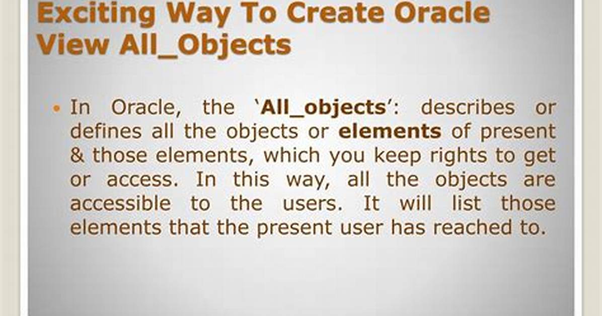 Dba_Objects vs All_Objects