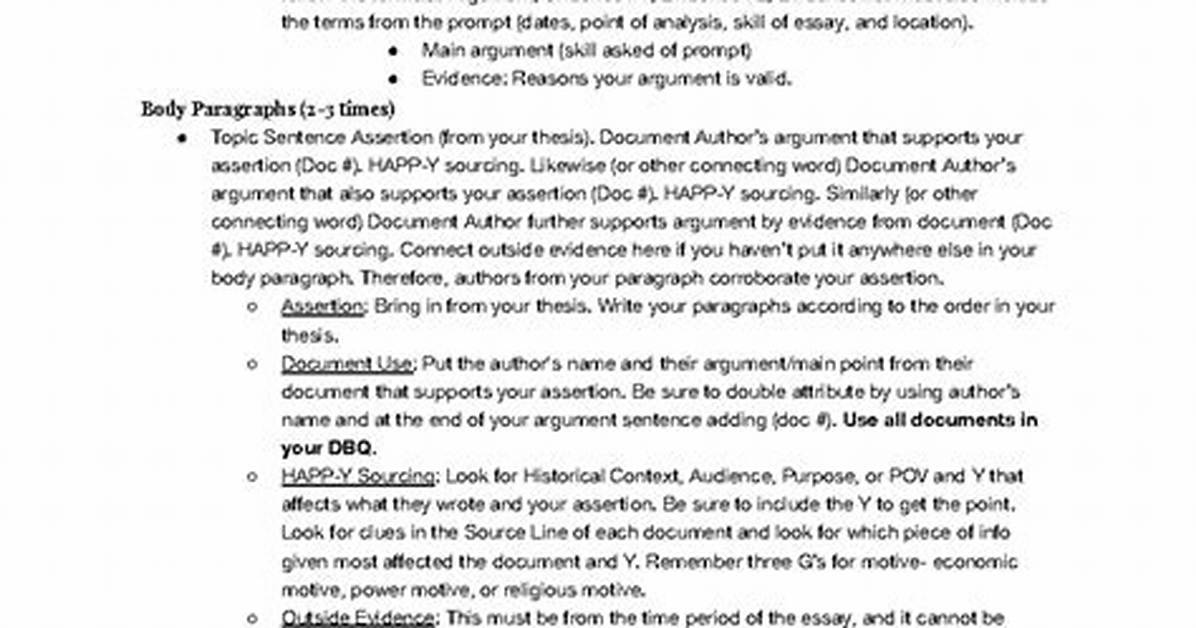 Dbq Format