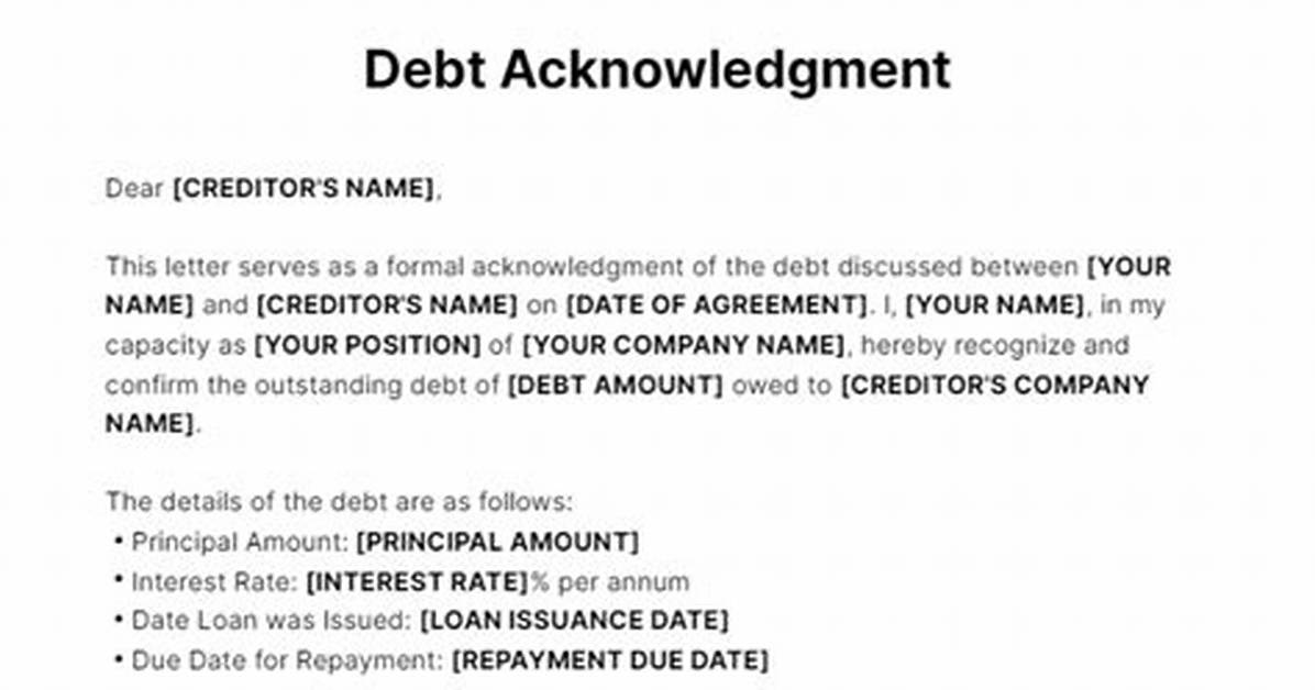 Debt Acknowledgment