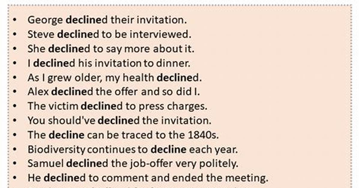 Declined Meaning