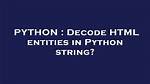 Decode Html Entities in Python String?