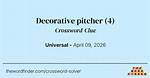 Decorative Pitcher) Crossword Clue Puzzle Answer with 4 Letters
