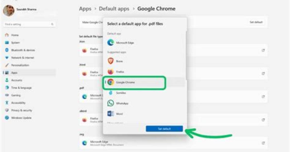Default Browser for Certain Application