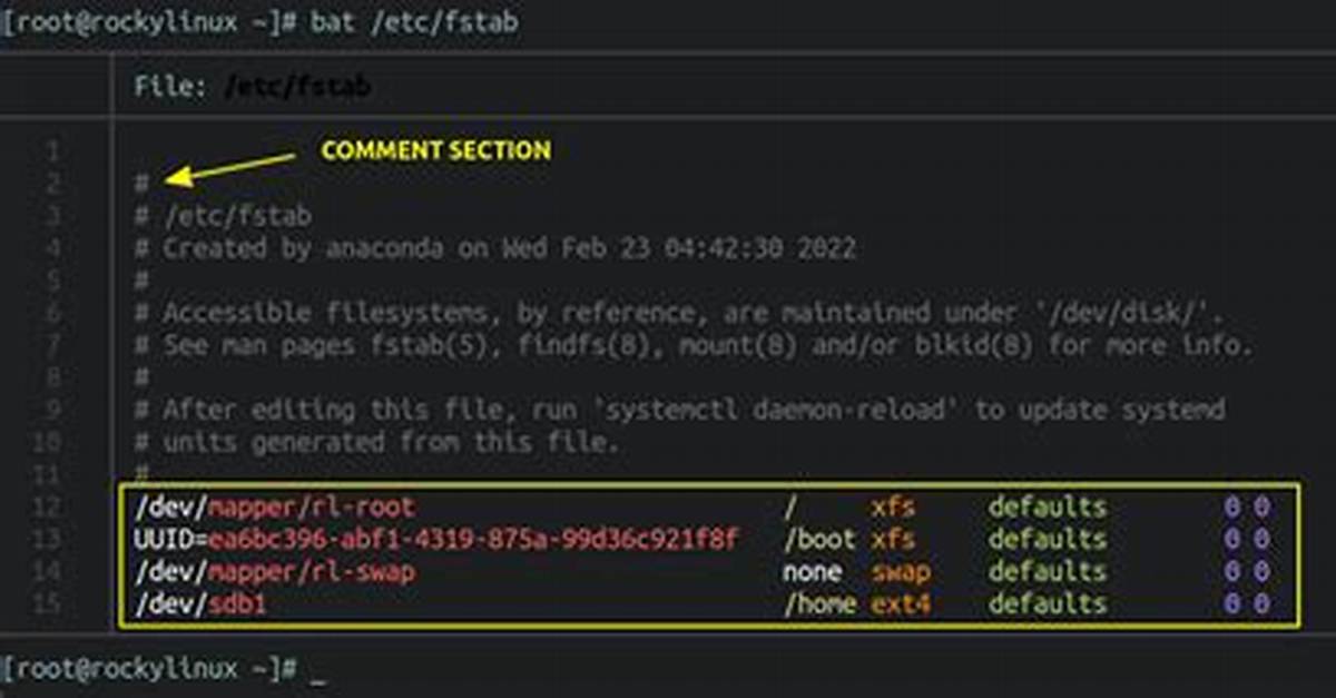 Default Fstab Mount Options