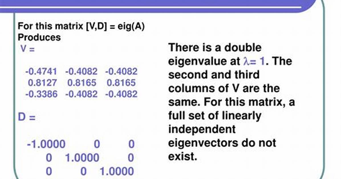 Defective Matrix and Eigenvalues