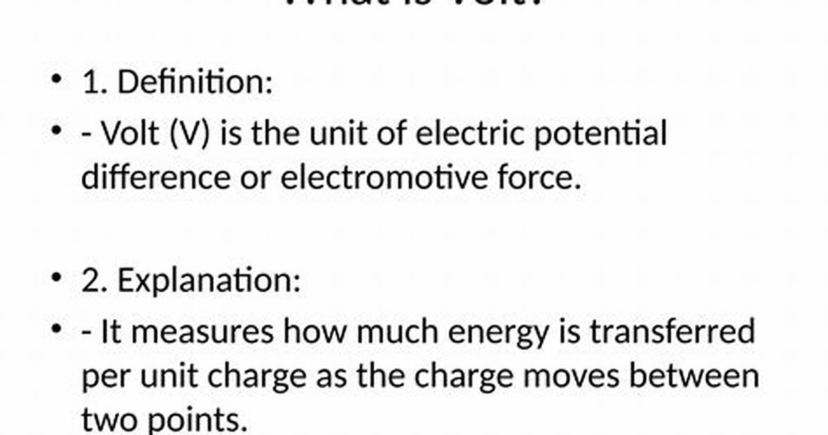 Define 1 Volt